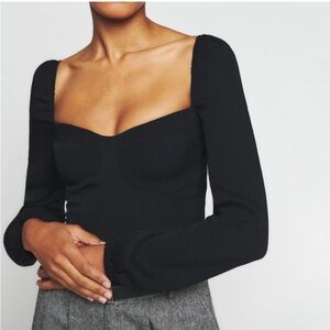 Reformation Black Linen blouse; in great condition, size 2